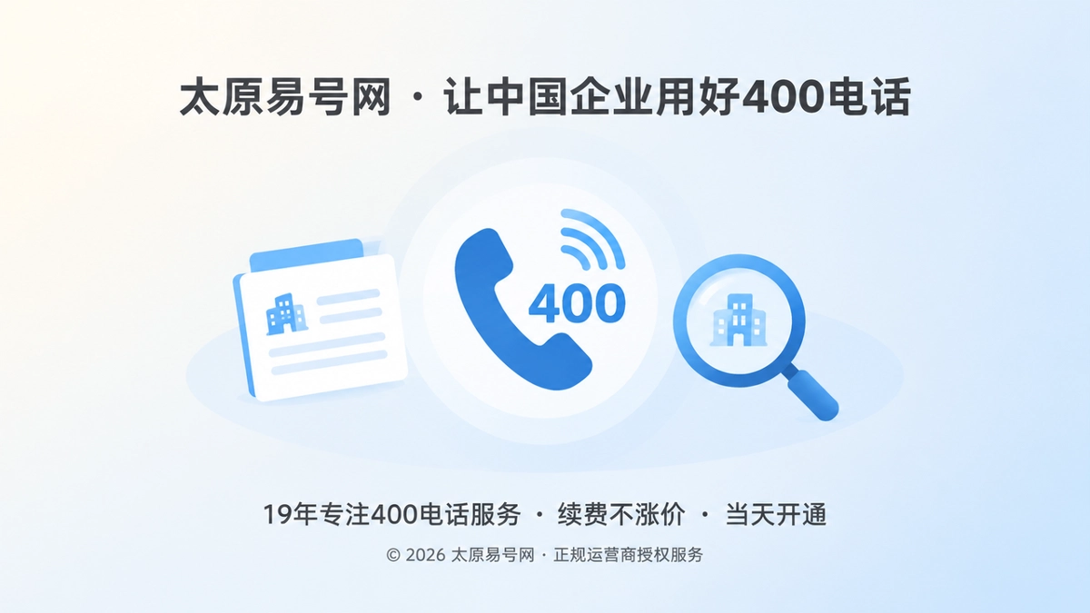 400电话与企业档案聚焦式配图，突出长期识别